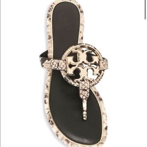 Tory Burch Black and Tan Women's Sandals